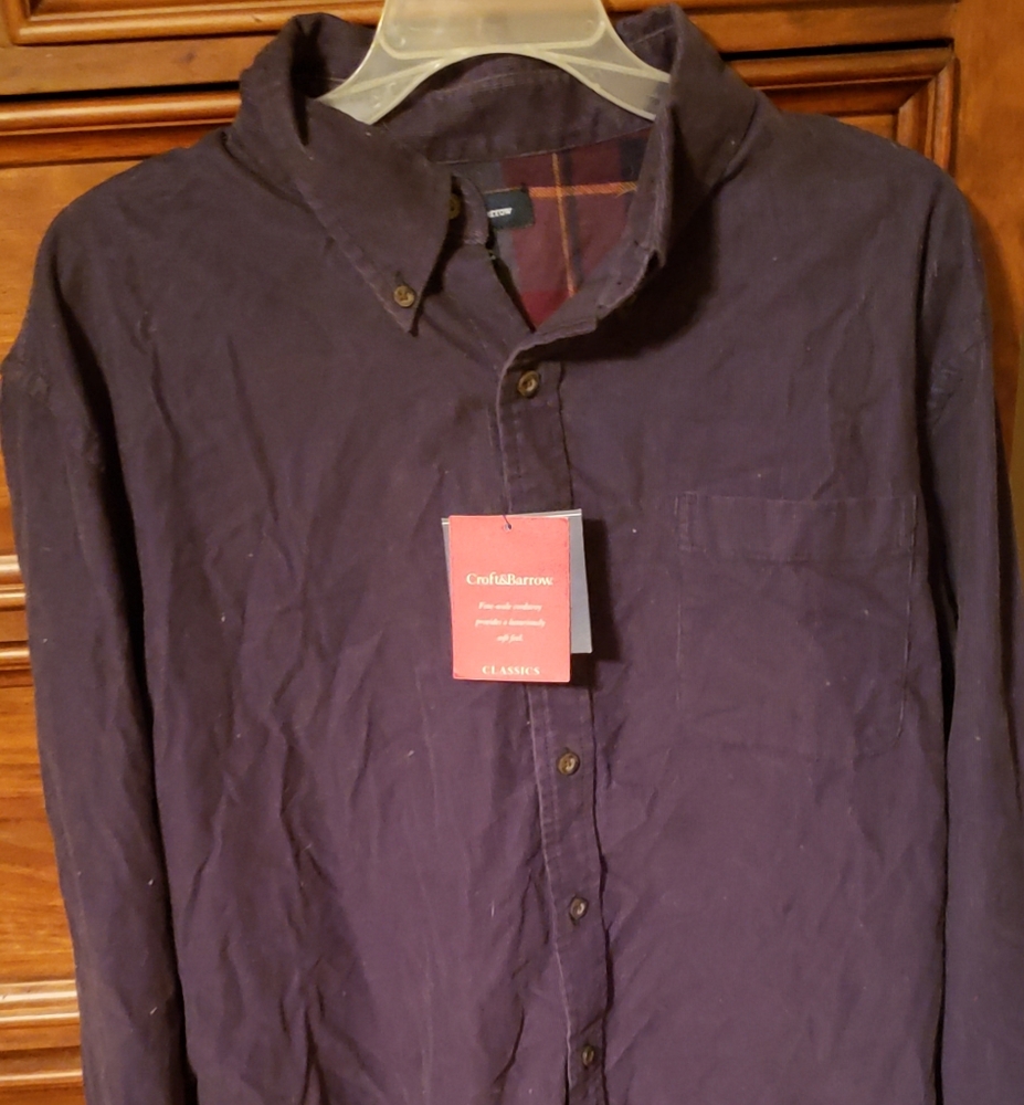 Men's Corduroy long sleeve button down shirt